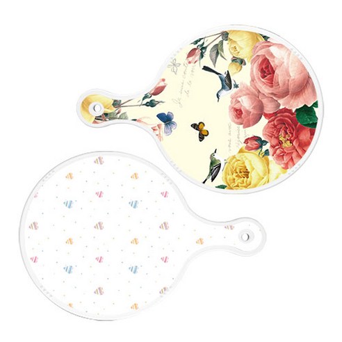 로엠디자인 서빙 원형 보드 도마 PrettyRoses 2p 세트, PrettyRoses, 라인하트, 1세트
