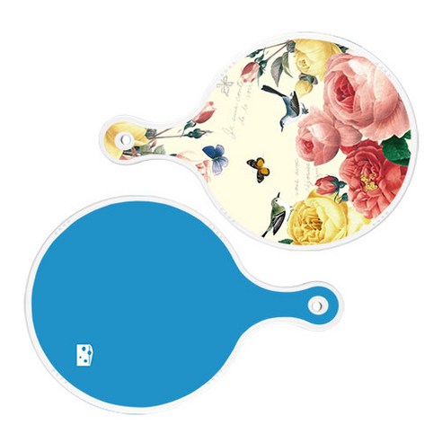 로엠디자인 서빙 원형 보드 도마 PrettyRoses 2p 세트, PrettyRoses, 스카이블루, 1세트