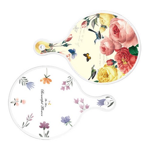 로엠디자인 서빙 원형 보드 도마 PrettyRoses 2p 세트, PrettyRoses, 파스텔패턴플라워, 1세트