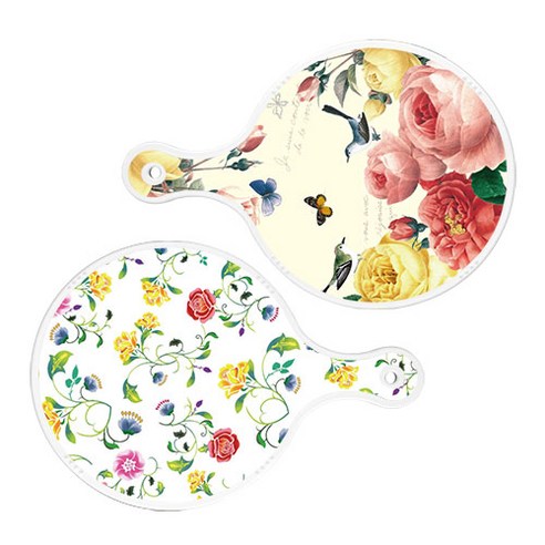 로엠디자인 서빙 원형 보드 도마 PrettyRoses 2p 세트, PrettyRoses, 로망슬림장미, 1세트