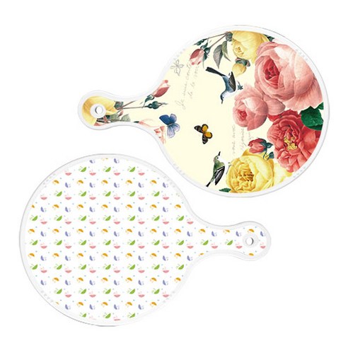 로엠디자인 서빙 원형 보드 도마 PrettyRoses 2p 세트, PrettyRoses, 우산, 1세트