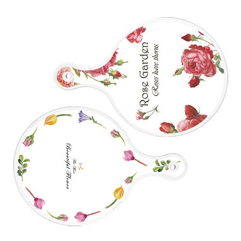 로엠디자인 서빙 도마 보드 2p RoseGarden원형 세트, RoseGarden원형, 로맨틱패턴플라워라인원형, 1세트