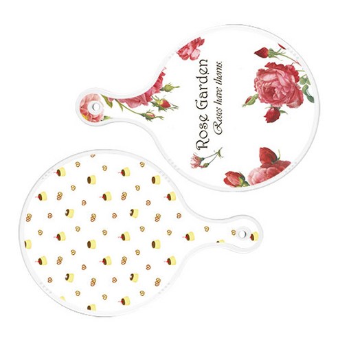 로엠디자인 서빙 도마 보드 2p RoseGarden원형 세트, RoseGarden원형, 푸딩원형, 1세트