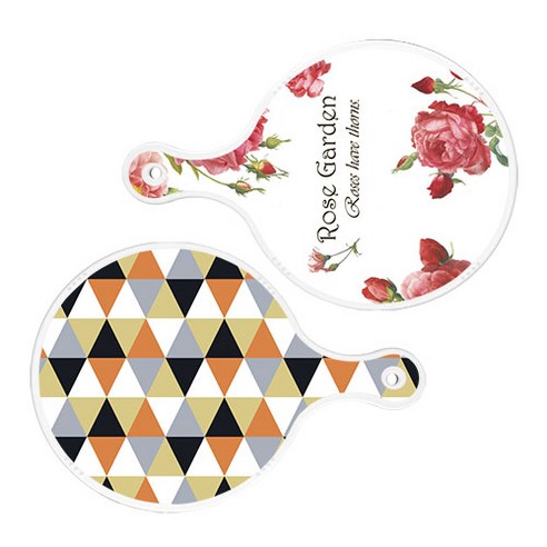 로엠디자인 서빙 도마 보드 2p RoseGarden원형 세트, RoseGarden원형, 오렌지셰브런패턴원형, 1세트