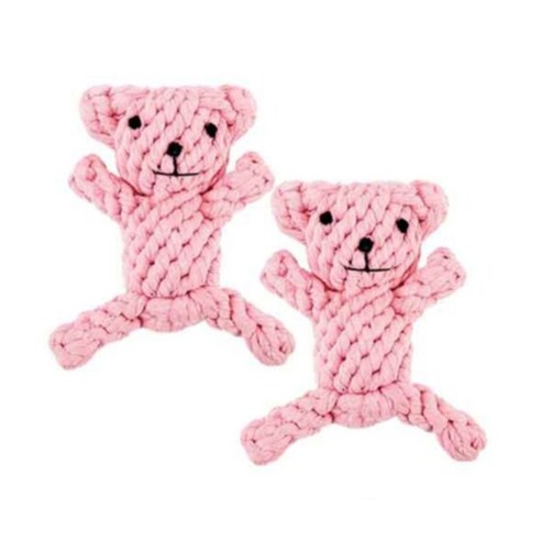 제제펫 애니멀 봉제 매듭 강아지 치실 장난감, Y204PDTT005, 2개입