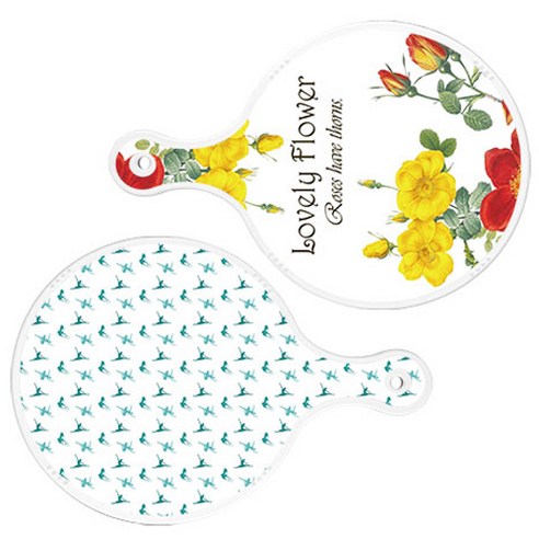 로엠디자인 서빙 도마 2p Lovely Flower 원형 보드 세트, Lovely Flower 원형, 발레 원형, 1세트