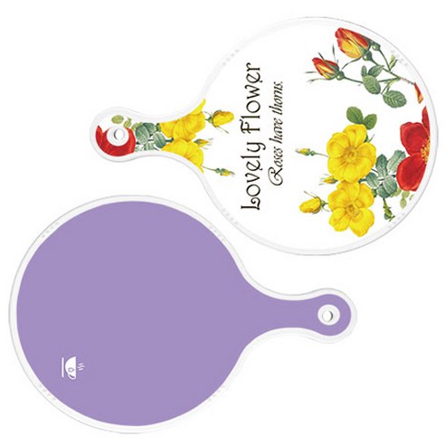 로엠디자인 서빙 도마 2p Lovely Flower 원형 보드 세트, Lovely Flower 원형, 보라 원형, 1세트
