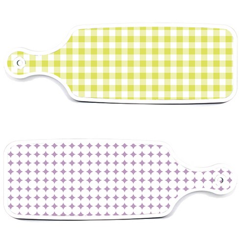 로엠디자인 서빙 도마 보드 2p 원형패턴 파스텔 보라 세트, 원형패턴파스텔보라, 체크파스텔연두, 1세트
