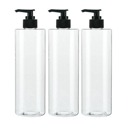 병도매닷컴 ATL500 투명 주방 디스펜서 범프 검정마개 공병, 500ml, 3개