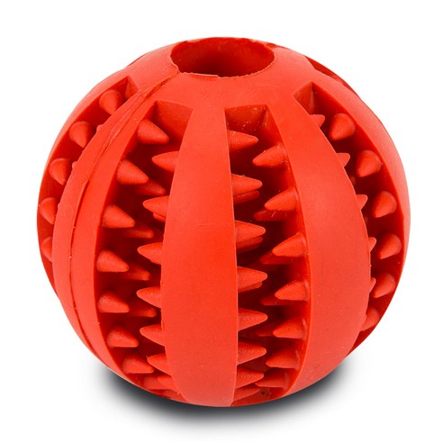 딩동펫 반려견 라텍스 덴탈 야구공 스낵볼 장난감 6.5 x 6.5 cm, 레드, 1개