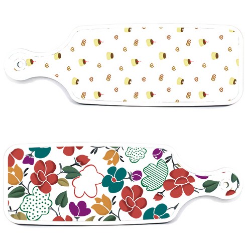 로엠디자인 floral 목련 혼합보드 서빙 도마 2p 세트, floral 목련 혼합보드, 푸딩보드, 1세트