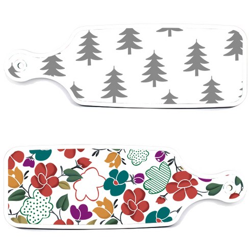 로엠디자인 floral 목련 혼합보드 서빙 도마 2p 세트, floral 목련 혼합보드, 숲패턴3보드, 1세트