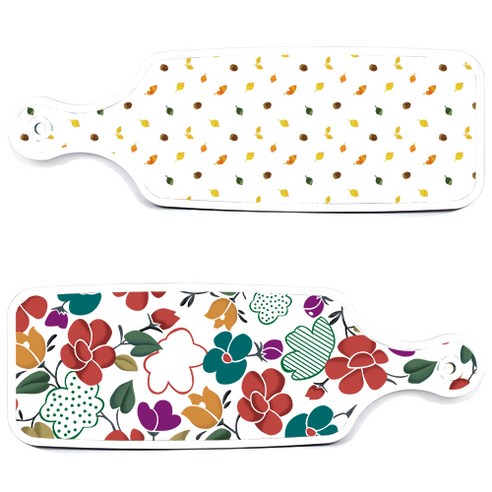 로엠디자인 floral 목련 혼합보드 서빙 도마 2p 세트, floral 목련 혼합보드, 도토리화이트보드, 1세트