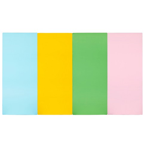 퍼니존 퍼니테라피 스카이블루비비드 시리즈 영유아 폴더매트, 스카이블루 + 옐로우 + 그린 + 베이비핑크