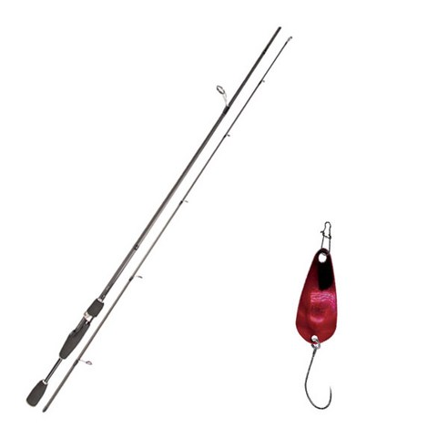 YGF 블루포스 스타젠 루어낚싯대 S63L + 다미끼 메탈지그 앤 피카 스푼 B 2.8g, 002 BLOODY RED