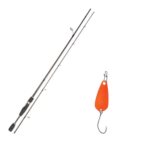 YGF 블루포스 스타젠 루어낚싯대 S63L + 다미끼 메탈지그 앤 피카 스푼 B 2.8g, 006 NEON ORANGE