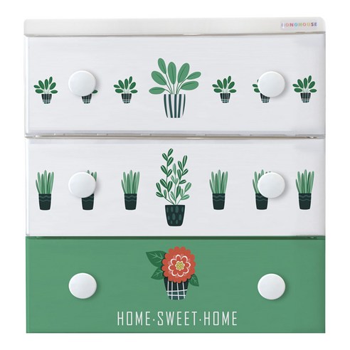 보노하우스 디자인 체스트 서랍장 3단, HOME SWEET HOME, 1개