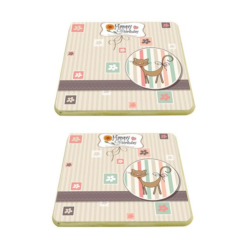 스토어33 해피 동물들 컵받침, F