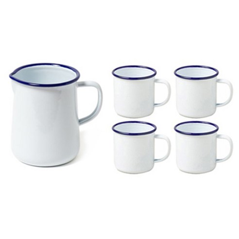 팔콘 저그 586ml + 머그 350ml x 4p 주스 세트, 화이트, 1개