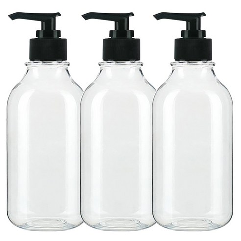 병도매닷컴 ARB300 투명 디스펜서 검정 마개 공병, 300ml, 3개