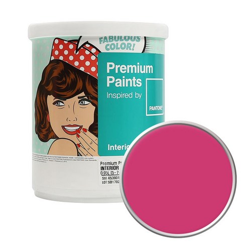 노루페인트 팬톤 내부용 실내 벽면 페인트 단품 저광 1L, 18-2043 Raspberry Sorbet