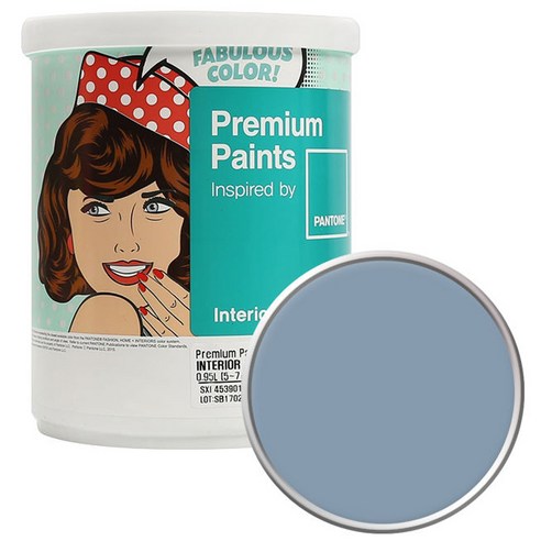 노루페인트 팬톤 내부용 실내벽면 저광 페인트 1L, 16-4010 Dusty Blue