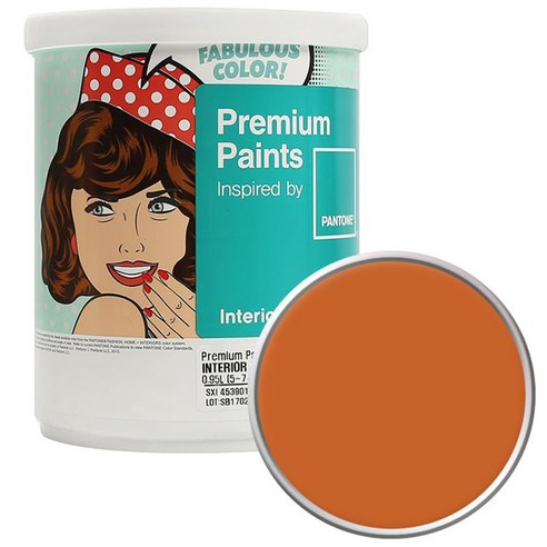 노루페인트 팬톤 내부용 실내벽면 저광 페인트 1L, 16-1448 Burnt Orange