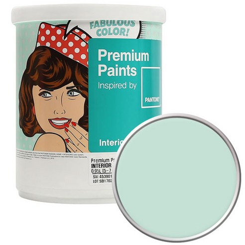 노루페인트 팬톤 내부용 실내벽면 저광 페인트 1L, 12-5506 Dusty Aqua