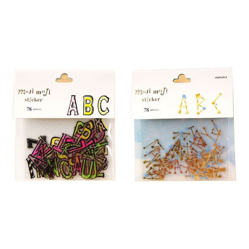 라이프포인트 알파벳 숫자 키치알파벳 DIY 스티커팩 2p 세트, 07 키치알파벳, 16 별자리알파벳, 1세트