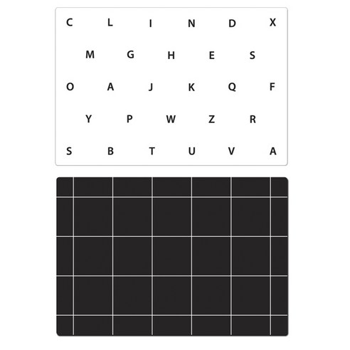 서머스트 실리콘 테이블매트 ABC + 심플체크, 화이트, 블랙, 425 x 295 mm