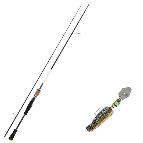아오맥스 세라피스 배스 루어낚싯대 S-662ML + 다미끼 스커트베이트 트램블 지그 10.7g, 01 BLUE GILL
