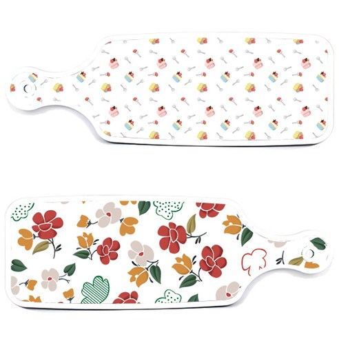 로엠디자인 서빙 도마 보드 2p floral 목련 패턴보드 세트, floral 목련 패턴보드, 케익보드, 1세트