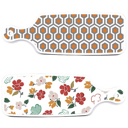 로엠디자인 서빙 도마 보드 2p floral 목련 패턴보드 세트, floral 목련 패턴보드, 샤이닝패턴보드, 1세트