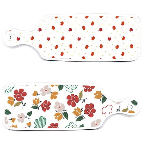 로엠디자인 서빙 도마 보드 2p floral 목련 패턴보드 세트, floral 목련 패턴보드, 다홍사과패턴보드, 1세트