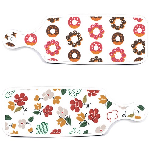 로엠디자인 서빙 도마 보드 2p floral 목련 패턴보드 세트, floral 목련 패턴보드, 초코도넛보드, 1세트