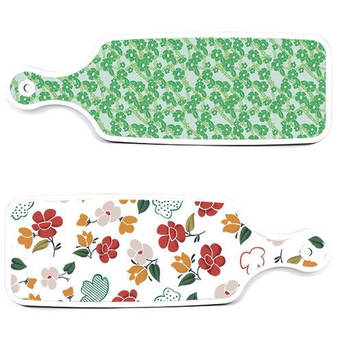 로엠디자인 서빙 도마 보드 2p floral 목련 패턴보드 세트, floral 목련 패턴보드, 그린봉선화보드, 1세트