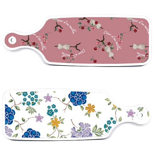 로엠디자인 서빙 도마 보드 2p 로맨틱 블루 floral 화이트 세트, 로맨틱 블루 floral 화이트, 자색 아트 클립, 1세트
