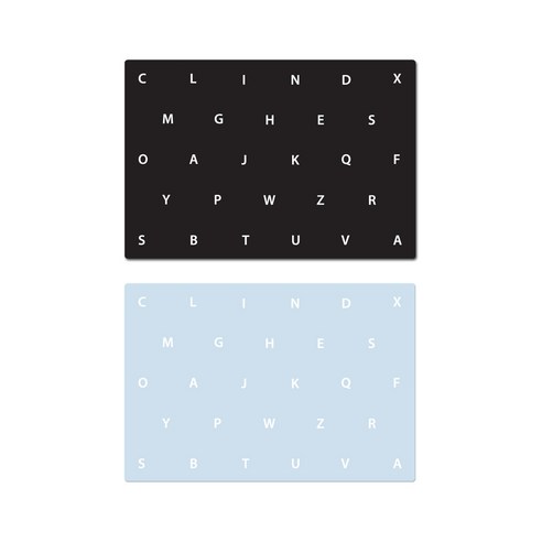 서머스트 실리콘 테이블매트 2p ABC 블랙 세트, ABC 블랙, ABC 스카이블루, 425 x 295 mm