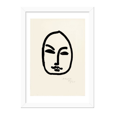 씽크어스 앙리마티스 액자 18 얼굴, WHITE