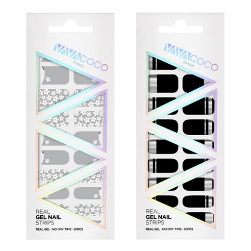 바바코코 젤네일 스트립 스티커 세트 믹스매치 플라워가든 + 믹스매치 미러, 3.모던그레이, 3.블랙, 1세트