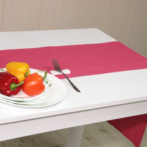 나산데코 마100% 힐링린넨 젠스타일 테이블러너, RN813-23(스칼렛레드), 4인용(180 x 28 cm)