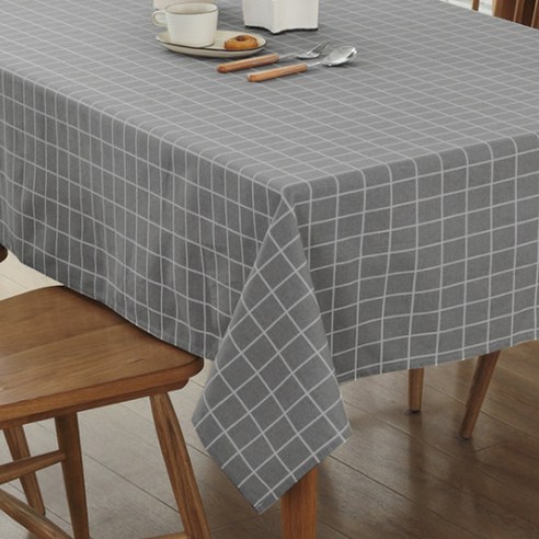 이코디 포인트 패턴 미니멀리즘 테이블 보, 다크그레이, 140 x 140 cm