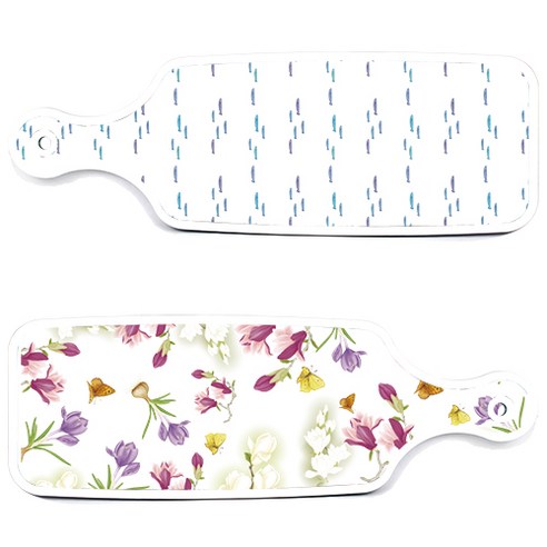 로엠디자인 서빙 도마 보드 2p 로맨틱청자색floral 세트, 로맨틱청자색floral, 파스텔물고기떼, 1세트