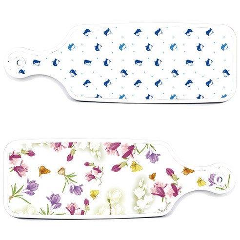 로엠디자인 서빙 도마 보드 2p 로맨틱청자색floral 세트, 로맨틱청자색floral, 팽귄, 1세트