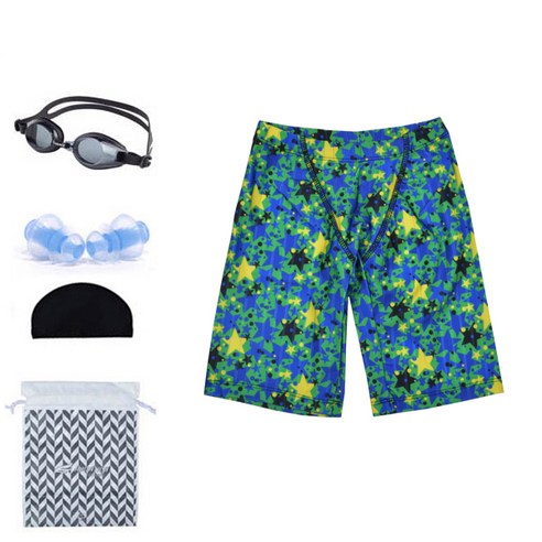 아쿠아티카 남아용 수영복 AQA203 + 일반용수경 + 귀마개 + 스판수모 + 비닐팩 세트