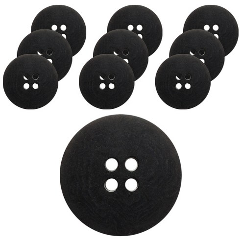 동화상가몰 너트 반바둑 단추 21mm, 블랙, 10개입