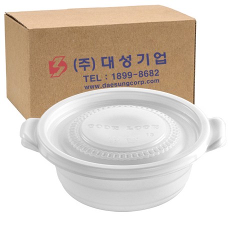 쿡앤락 성형 뚝배기 밥용기 백색 세트, 300개입, 1개