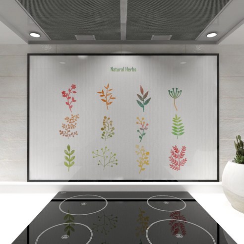 웰룸 주방아트보드 L 855 x 600 mm 네추럴허브, 화이트, 1개