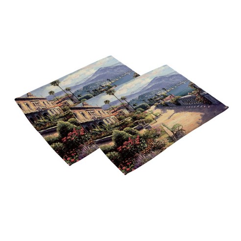 스윗리빙 유화 세계풍경 테이블매트 2p, 03, 42 x 32 cm