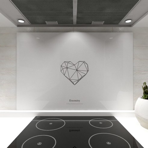 웰룸 주방아트보드 L 855 x 600 mm 이터너티, 화이트, 1개